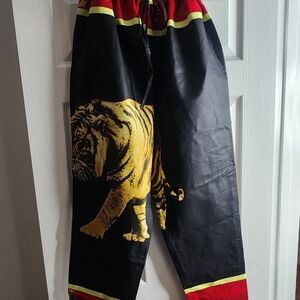 Black and Red Tiger Print Women's Trousers